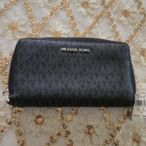 Michael Kors Charcoal Zip-Around Wallet